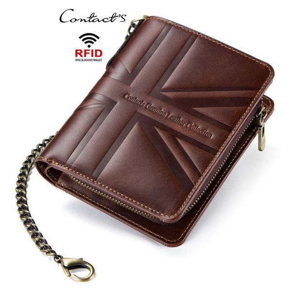 

men's purse leather vintage wallet tri-fold card bag coin for men wallets, Red;black