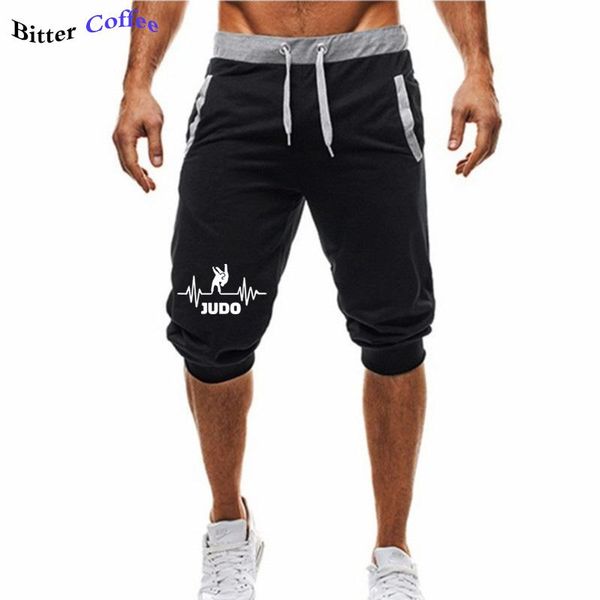 

men heartbeat of judo shorts casual male cargo knee length mens summer short pants homme men's, White;black
