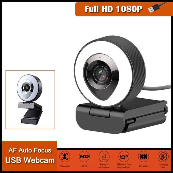

web camera auto focus beautify fill-in lighting video webcam hd 1080p live broadcast mic usb 3 grades adjustable touch brightnes ip cameras