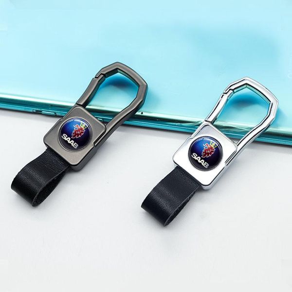 

keychains wear leather car keychain, fashionable product zinc alloy metal suitable for saab- cars, Silver