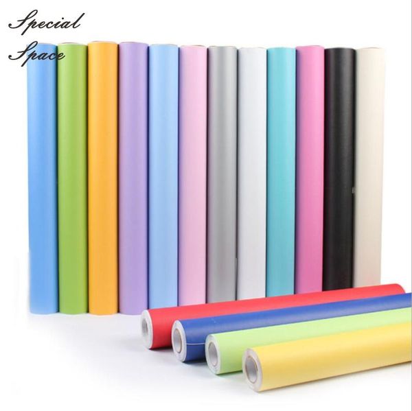 

self adhesive pure color pvc wallpaper waterproof decorative film furniture renovation stickers kitchen cabinets wallpapers