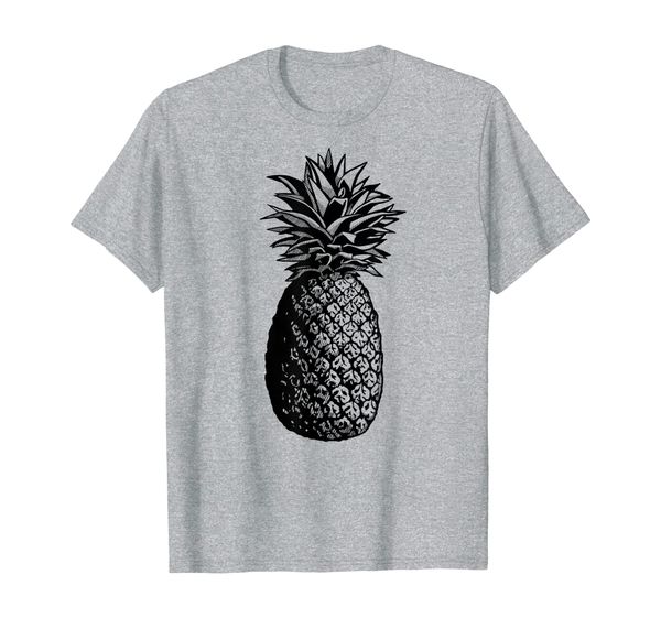 

pineapple vintage illustration t-shirt, White;black