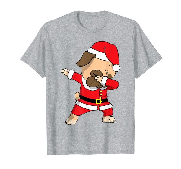 

cute dabbing santa pug dog t-shirt, White;black