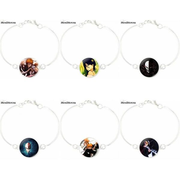 

charm bracelets ichigo kurosaki shinigami hollow mask for girls gift vintage antique glass cabochon statement bracelet bangle jewelry, Golden;silver