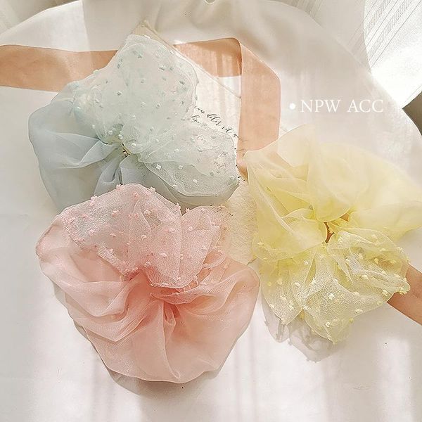 

fashion hair accessories cute korea style women's scrunchies lovely lace hairbands for girls ponytail holder1