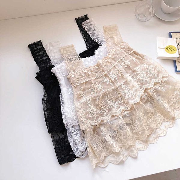 

women casual lace summer sleeveless vest loose harajuku blouse elegant black shirt female dames camisa feminina 210601, White