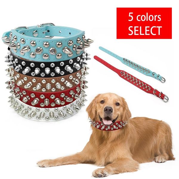 

dog collars & leashes pet supplies pu leather durable punk rivet spiked collar adjustable for small cat