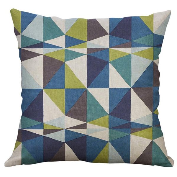 

irregular geometric pattern print cotton linen nonwoven cushion cover pillow sofa 60*60cm l605 cushion/decorative