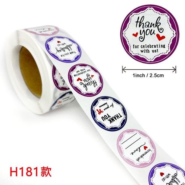 

window stickers 2.5cm 500pcs/roll thank you seal labels gift packaging wedding birthday party envelop stationery sticker
