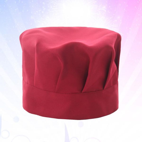 

shower caps 1pc fabric bouffancy cap mushroom hat chef working adjustable for restaurant el (red)