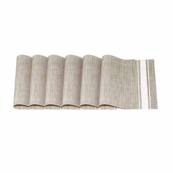 

mats & pads 6 pcs table mat cover woven place heat resistant non-slip kitchen mat,