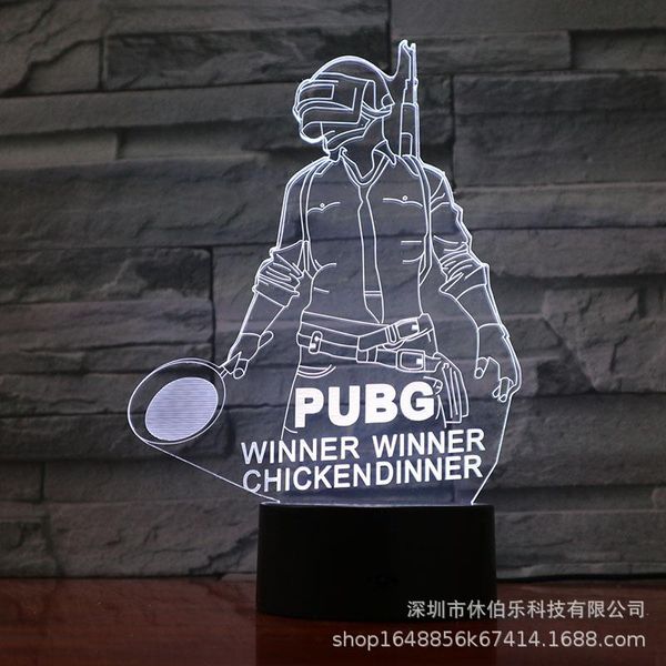 

keychains 3d led pubg anime night light logo children kids boys gift manga japanese bedroom desk lamp shingeki no kyojin, Silver