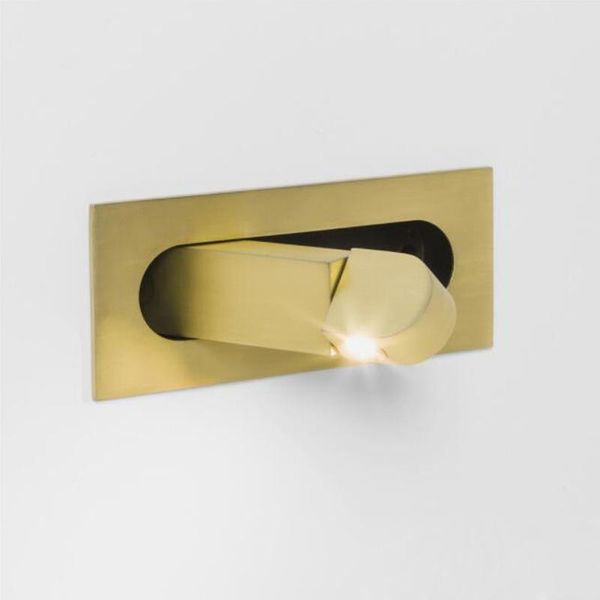 

wall lamp 3w led recessed lights push type switch el room headboard indoor rotating folding light warm white ac110v 220v