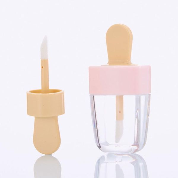 

12pc lip gloss bottles with brush wand glaze tube empty pink ice cream lipgloss packaging material makeup diy storage & jars