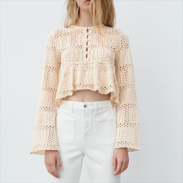 

women's sweaters jastie women kintted hollow out cardigan sweater 2021 spring autumn elastic vintage long sleeve solid soft outwear, White;black