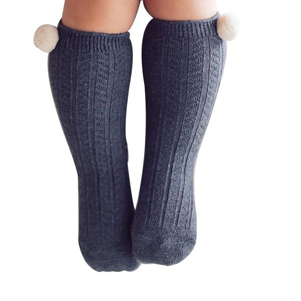 

born baby socks soft cotton knee high with pompom infant kids for suitable 0-36 months toddler leggings & tights, Blue