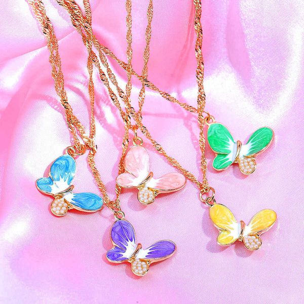 

designer necklace fashion multicolor asymmetric butterfly pendant for women cute ect imitation pearls jewelry party gift, Silver