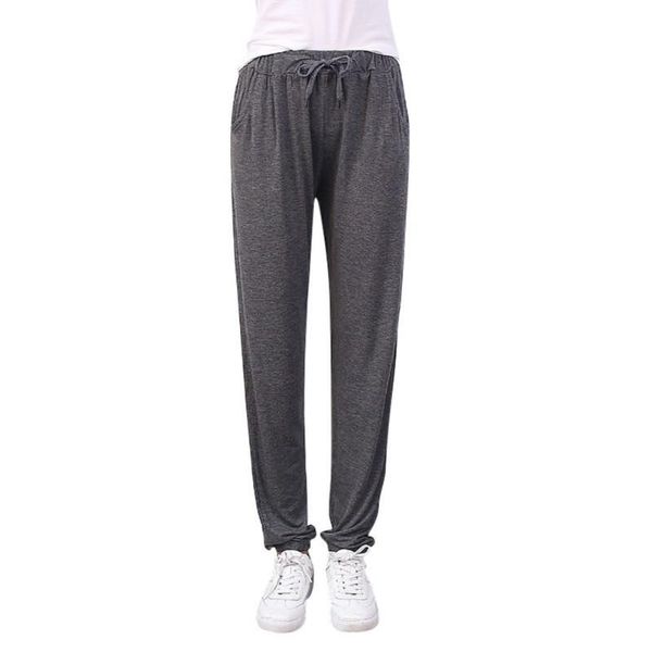 

autumn winter casual straight pants women female drawstring loose high waist wide leg trousers women's & capris, Black;white