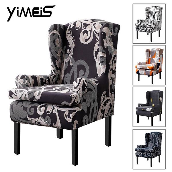 

chair covers elastic armchair slipcover wingback protector sloping arm king wing back stretch slip cover