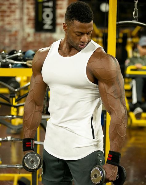 

men real pocket tank gym clothing fitness shirts cotton workout bodybuilding sportwear sleeveless vest, White;black