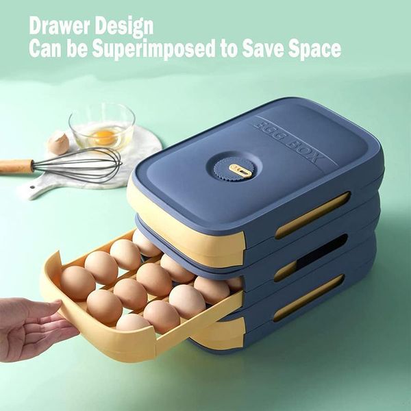 

storage bottles & jars drawer type egg box plastic holder container refrigerator fresh stackable space saving household supplies 44