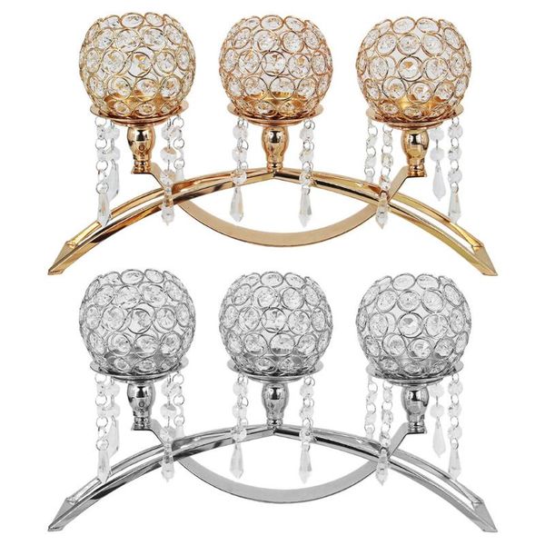 

candle holders modern crystal holder 3 arm candelabras elegant centerpiece buffet