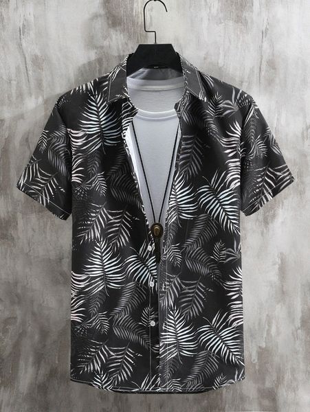 

men tropical print shirt without tee 57wb#, White;black
