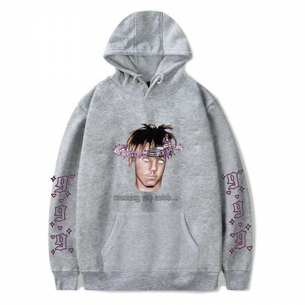 

hoodiesAmerican hip hop singer justice wrld print fashion loose men's and women's Hooded Sweater, White