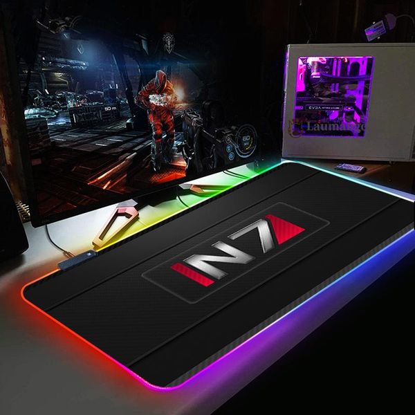 

mouse pads & wrist rests design diy effect n7 game logo gaming large locking edge rgb led mousepad gamer mat computer padmouse lapplay