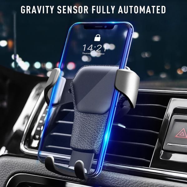 

automatic locking cell phone holder gravity universal air vent gps car mount stand grille buckle type compatible all for iphone243v