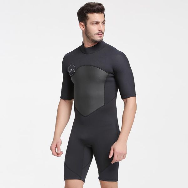 

one-piece suits sbart neoprene 2mm men plus size spearfishing wetsuit surf snorkeling diving suit man short sleeve one piece wet