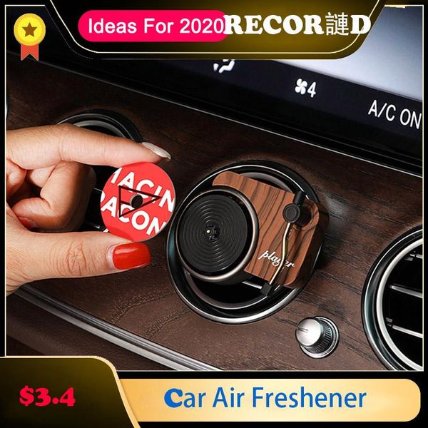 

car air freshener turntable phonograph fragrance with 3pcs tablets flavor outlet perfume diffuser