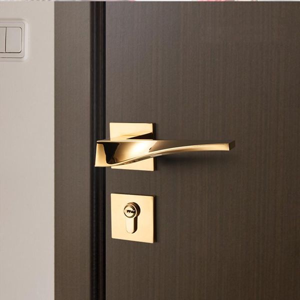 

handles & pulls modern shiny gold interior door handle lock hardware for