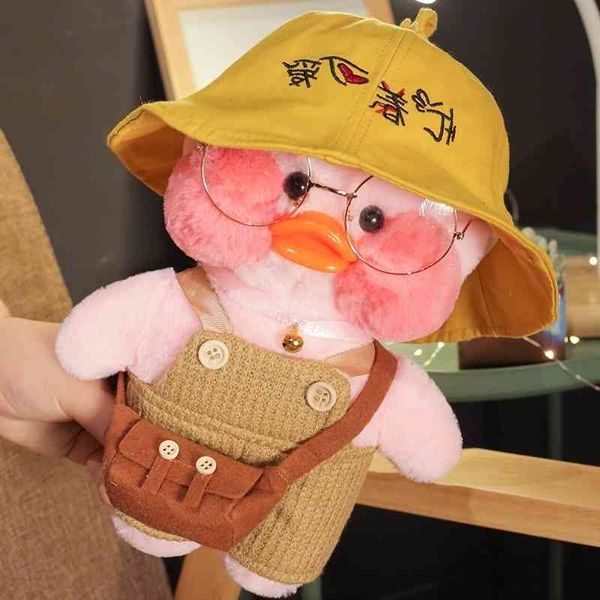 

30cm soft toys lalafanfan plush toy wearing hyaluronic acid little yellow duck doll ducks ins toys