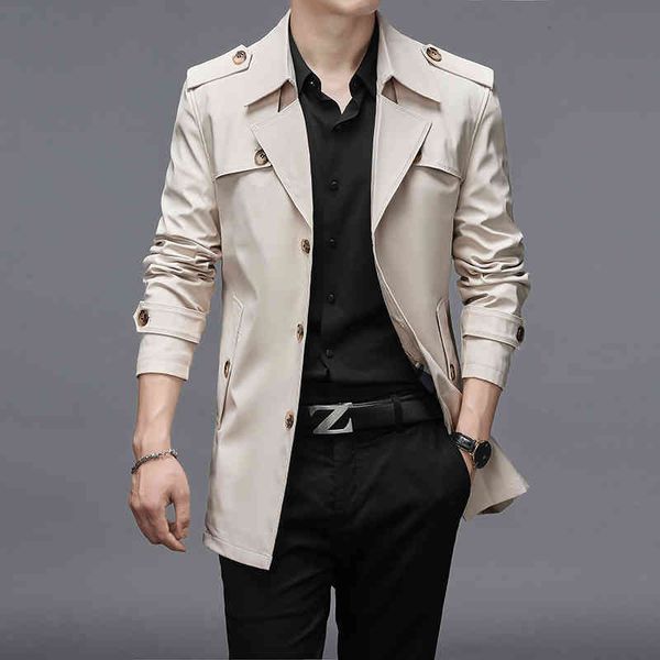 

men's jackets quanbo spring autumn new arrivals brand men trench coats superior quality buttons male fashion outerwear windbreaker, Black;brown