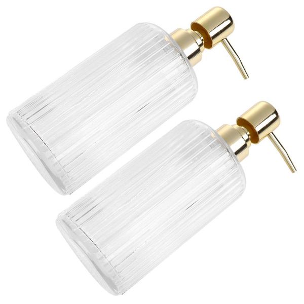 

set 2pcs transparent travel bottles 400ml lotion for man woman storage & jars