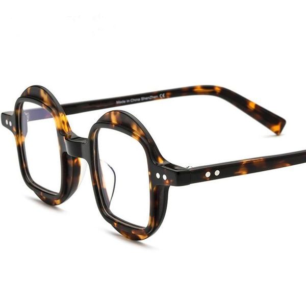 

fashion sunglasses frames 2021 brand acetate glasses frame men personality square eyeglasses for women clear lens prescription, Black