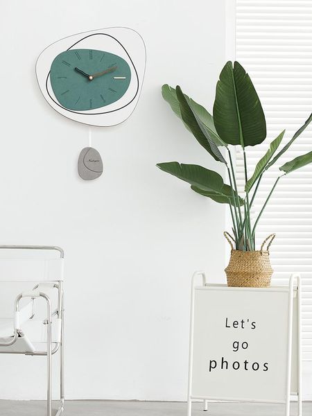 

wall clocks nordic modern clock silent living room minimalist creative with pendulum mechanism horloge murale home decor