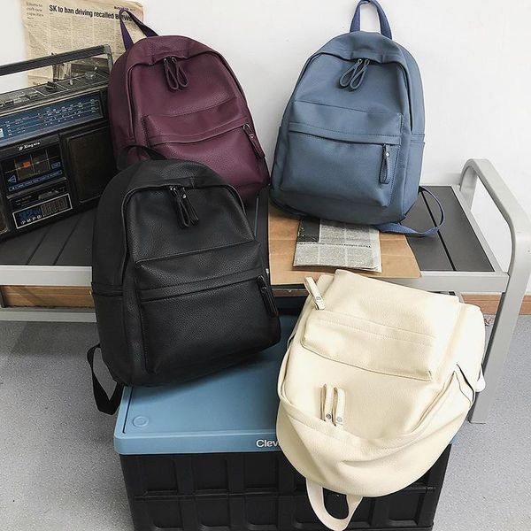 

backpack bikab backpacks for women fashion pu leather bags students shoulder