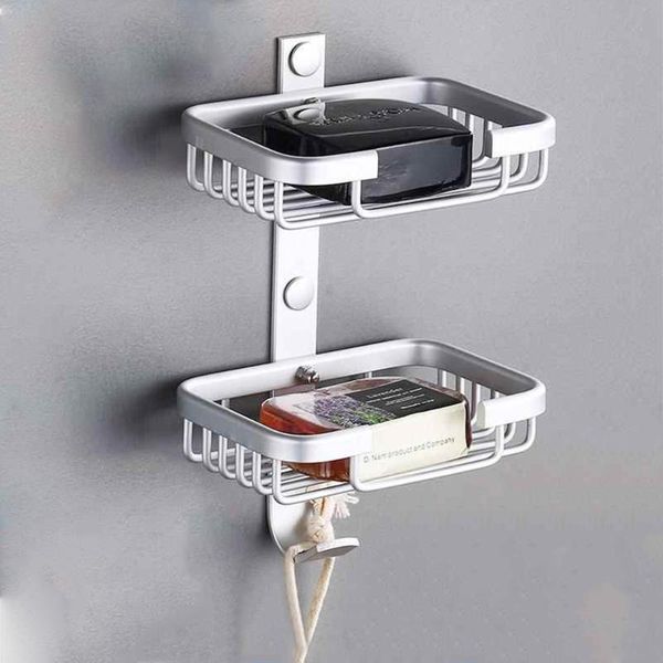 

soap dishes multi-functional dish holder 2 layers wall mounted bathroom shower dispenser tray accessories shelf