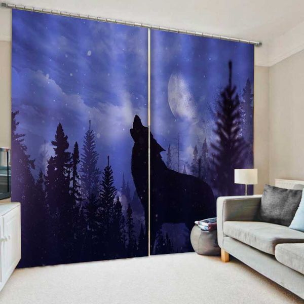 

curtain & drapes modern blackout the animal printing curtains for living room bedroom forest scenery kitchen door window treatment