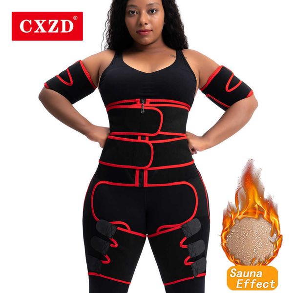 CXZD Neoprene Body Shapers Vita Corsetto Coscia Trimmer Shaperwear Gamba Shaper Più Sottile Controllo Della Pancia Sudore Sauna Bruciare I Grassi X0713