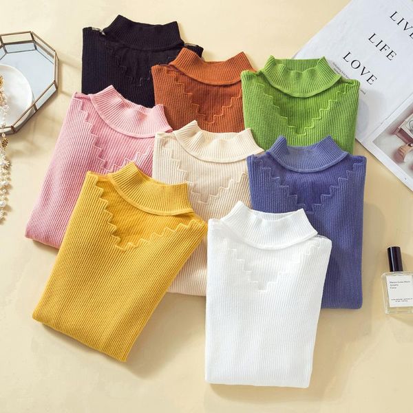 

women pullover sweater mock neck long sleeve slim basic casual knitted autumn winter mesh patchwork woman sweaters knitwear women's, White;black
