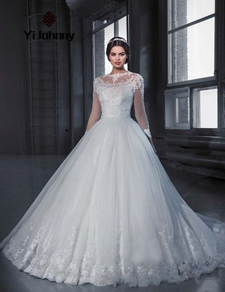

other wedding dresses 2021 european and american bride high collar long sleeve lace with thin tail, White