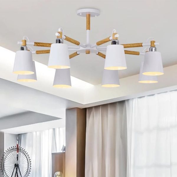 

chandeliers kaguyahime hanging lamp decor modern wooden nordic lustre e27 holder for living room coffee bedroom dining