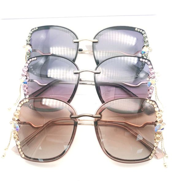 

highend accessories wholale trendy digner luxury oversized women eyewear sunglass sun glass, Black