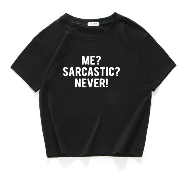 

women's t-shirt me sarcastic never letter100% cotton t shirt women short summer o-neck for woman top, White