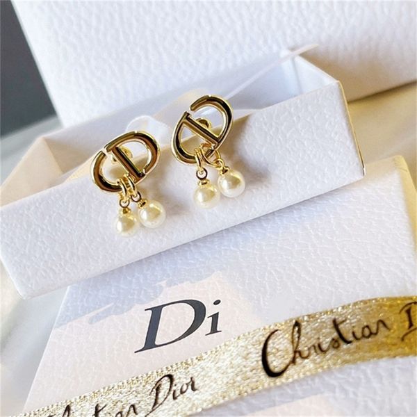 

86% off factory shophome new double pearl tassel women's fashion simple brass, Golden