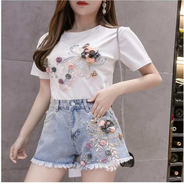 

none short direct selling summer 2021 spring and jeans women waist cotton o-neck women's tracksuits, Gray