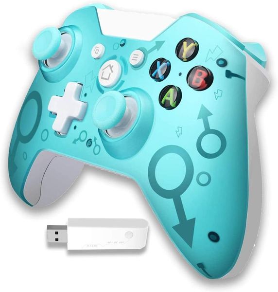 

game controllers & joysticks wireless controller with 2.4ghz adapter dual vibration gamepad compatible xbox one/one s/one x/ps3/windows pc 7